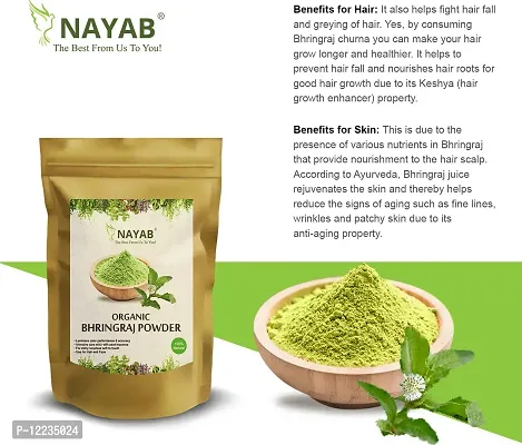 Nayab Organic Bhringraj Powder 100GM X 3 PACK (100 g)-thumb3