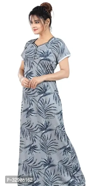 Stylish Cotton Blend Printed Nighty For Women-thumb0