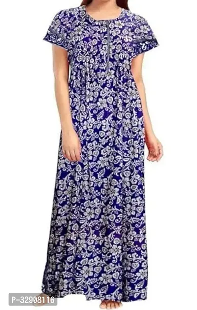 Stylish Cotton Blend Printed Nighty For Women-thumb0