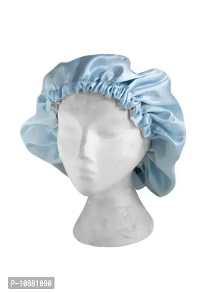 VIYANSHI Large Satin Sleep Cap Silk Elastic Night Sleeping Hat Bonnet Head Cover with Hair Bonnet for Women(pack of 1) (CAP 112)-thumb0