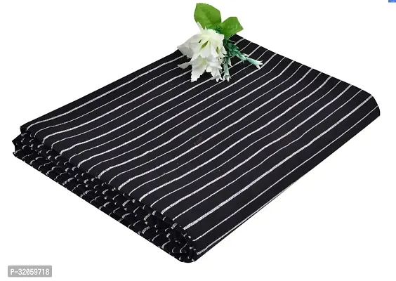 Comfortable Black Cotton Striped Double Bedsheet-thumb0