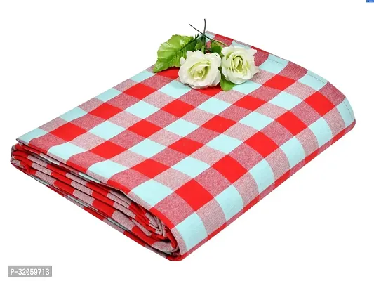 Comfortable Multicoloured Cotton Checked Double Bedsheet-thumb0