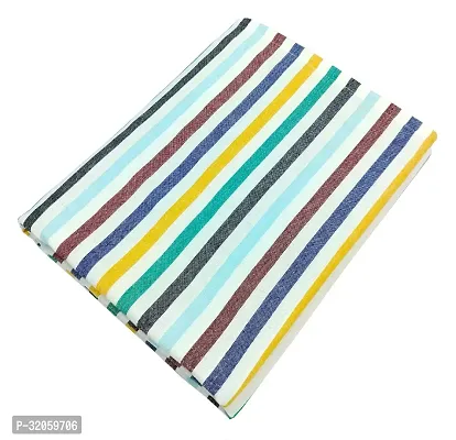 Comfortable Multicoloured Cotton Striped Double Bedsheet-thumb0