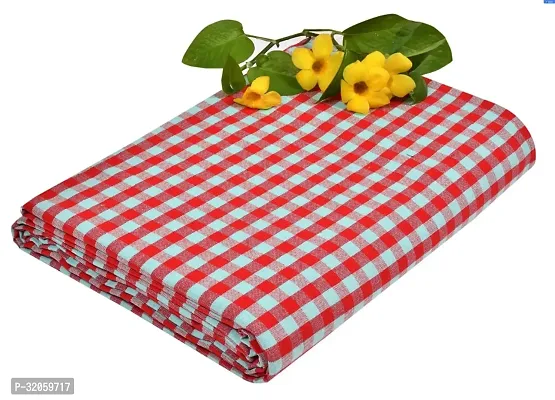 Comfortable Multicoloured Cotton Checked Double Bedsheet