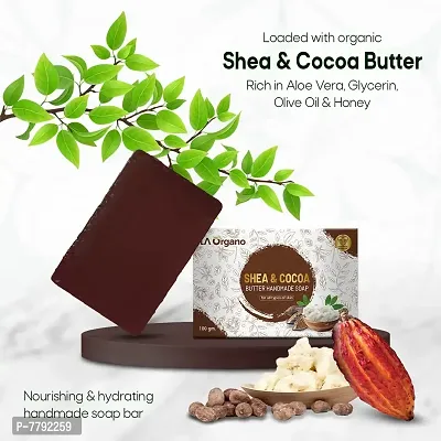 LA Organo Handmade Shea Cocoa, Coconut Milk & Papaya Bath Soap (100g each, Pack Of 3)-thumb5