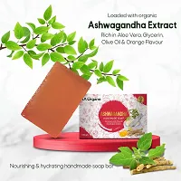 LA Organo Ashwgandha Handmade Natural Bath Soap, Orange Flavour Enriched with Olive Oil - 100gm-(Pack of 2)-thumb2