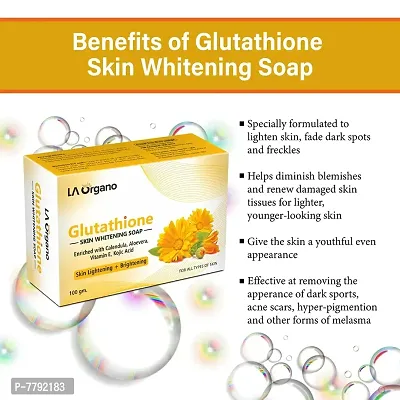 LA Organo Glutathione Calendula Skin Whitening Soap For All Skin Type (100gm) Pack of 5-thumb2