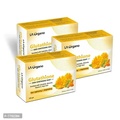 LA Organo Glutathione Calendula Skin Whitening Soap For All Skin Type (100gm) Pack of 3