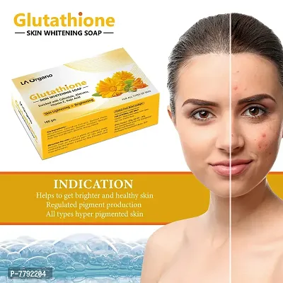 LA Organo Glutathione Calendula Skin Whitening Soap For All Skin Type (100gm) Pack of 3-thumb3