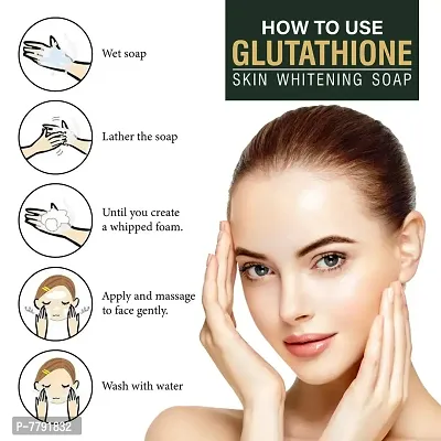 LA Organo Glutathione Skin Whitening Soap For Brightening  Whitening For All Skin Types, 100 g (Pack of 6)-thumb4