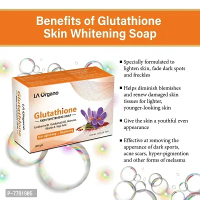 LA Organo Glutathione Kumkumadi Skin Lightening & Brightening Soap For All Skin Type (100gm) Pack of 1-thumb3