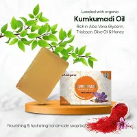 LA Organo Handmade Honey, Kumkumadi & Papaya Bath Soap (100g each, Pack Of 3)-thumb2