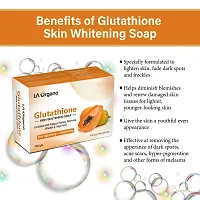LA Organo Glutathione Papaya Skin Whitening Soap, with Vitamin E & C for Skin Lightening & Brightening, Kojic Acid, Dark Spot and Dead Skin Cell Removal, Fairness Soap For All Skin Type (Pack of 6)-thumb2
