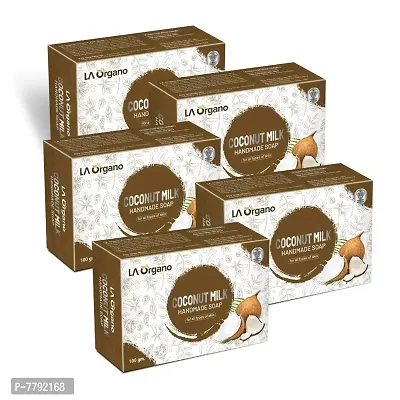 LA Organo Coconut Milk Handmade Natural Bath Soap - 100gm-(Pack of 5)