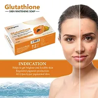 LA Organo Glutathione Papaya Skin Whitening Soap, with Vitamin E  C for Skin Lightening  Brightening, Kojic Acid, Dark Spot and Dead Skin Cell Removal, Fairness Soap For All Skin Type (Pack of 3)-thumb2