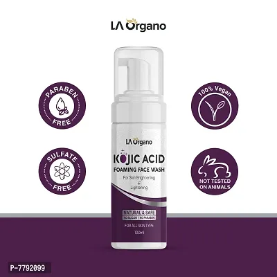 LA Organo Kojic Acid Foaming Face Wash Enriched with Licorice, Vitamin C, Niacinamide for Skin Brightening & Lightening, Reduce Dark Spots, Wrinkles & Fine Lines 100 ML-thumb5