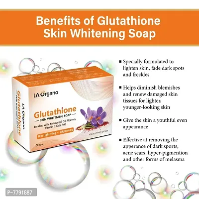 LA Organo Glutathione Kumkumadi Skin Lightening & Brightening Soap For All Skin Type (100gm) Pack of 5-thumb3