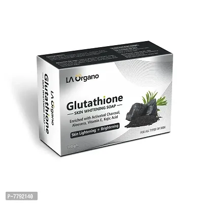 LA Organo Glutathione Activated Charcoal Skin Whitening Soap For All Skin Type (100gm) Pack of 1