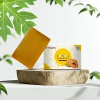 LA Organo Handmade Charcoal, Kumkumadi & Papaya Bath Soap (100g each, Pack Of 3)-thumb3