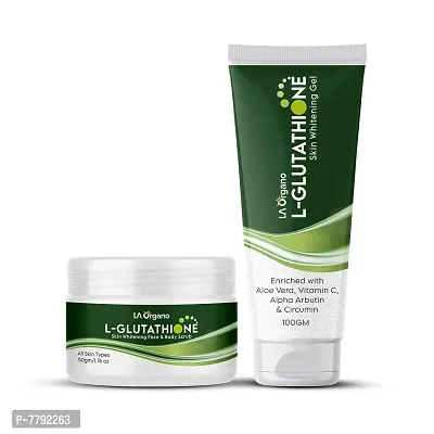 LA Organo Glutathione Scrub, 50g  Glutathione Gel, 100g (Pack of 2)-thumb0