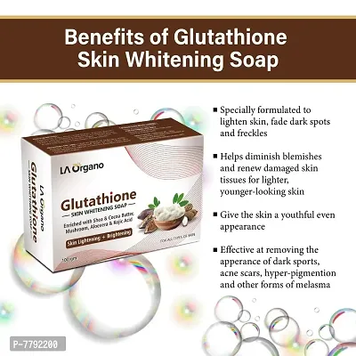 LA Organo Glutathione Shea & Cocoa Butter Soap (100 gm, Pack of 3)-thumb2