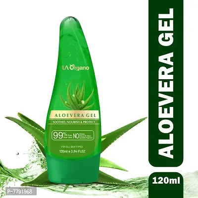 LA Organo Pure Aloe Vera Gel From Freshly Cut Aloe Plants for Face Glow, Skin Moisturizer and Hair Growth, Deeply Hydrating, Repairing Daily Moisturizer, Aftershave Lotion - 120 Ml-thumb5