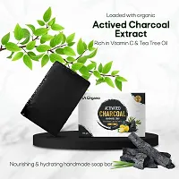 LA Organo Handmade Charcoal, Honey & Ashwagandha Bath Soap (100g each, Pack Of 3)-thumb2