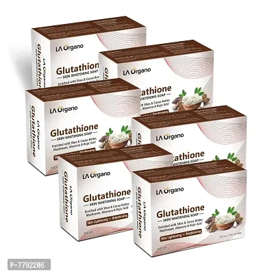 LA Organo Glutathione Shea & Cocoa Butter Soap (100 gm, Pack of 6)