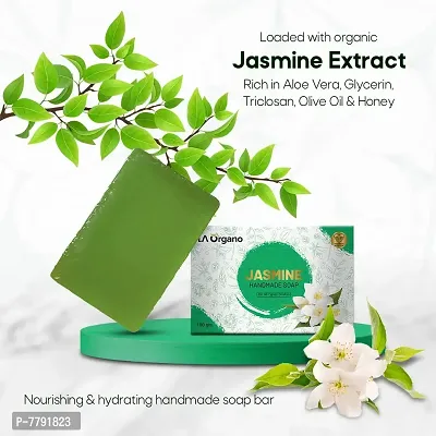 LA Organo Handmade Jasmine Bathing Soap (Pack of 4)-thumb3