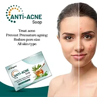 LA Organo Vitamin C Brightening Face Gel & Anti Acne Soap Combo, Soap For Remove Acne, Blemishes, Scars, Aloevera Gel For Hydrating Skin & Brightening, Non Sticky, Light & Quick Absorbing (Pack of 2)-thumb2