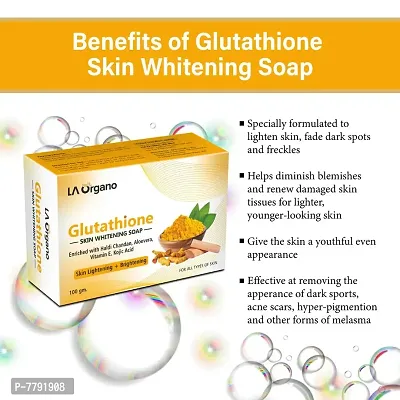 LA Organo Glutathione Haldi Chandan Skin Lightening & Brightening Soap For All Skin Type (100gm) Pack of 5-thumb2