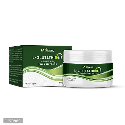 LA Organo L-Glutathione Face  Body Scrub, Exfoliates Dead Skin, Impurities  Pollutions from Skin, Lighten  Brighten Your Skin, 50gm