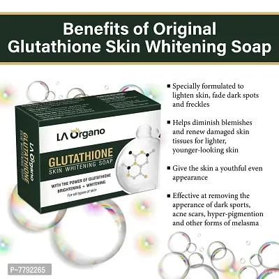 LA Organo Glutathione Skin Whitening Soap For Brightening  Whitening For All Skin Types, 100 g (Pack of 3)-thumb3