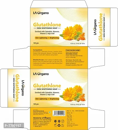 LA Organo Glutathione Calendula Skin Whitening Soap For All Skin Type (100gm) Pack of 6-thumb5