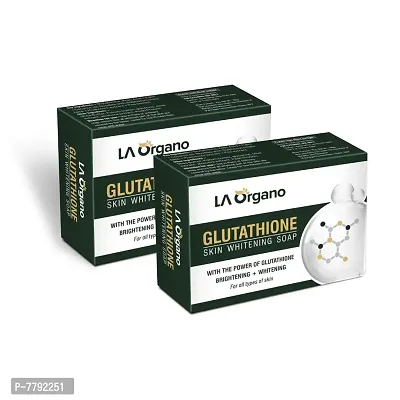 LA Organo Glutathione Skin Whitening Soap For Brightening  Whitening For All Skin Types, 100 g (Pack of 2)-thumb0