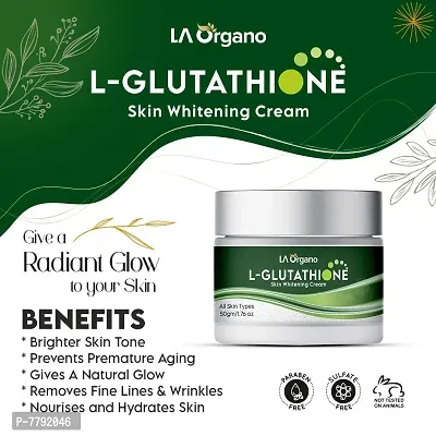 LA Organo L-Glutathione Cream For Skin Whitening, Reduces Dark Spots And Skin Ageing With Vitamin C  Kojic Acid, 50gm-thumb5