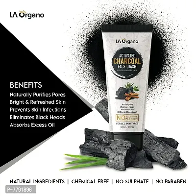 LA Organo Activated Charcoal Face Wash, 100 g-thumb2