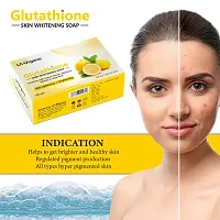 LA Organo Glutathione Soap For Skin Whitening, Lightening and Brightening, with Lemon Extracts, Aloe Vera, Kojic Acid, Anti-aging, Dark Circle, Sun Damage Corrector, For Fair Skin (Pack of 3)-thumb2