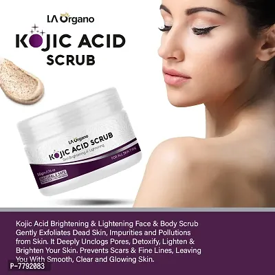 LA Organo Kojic Acid Skin Lightening & Brightening Face & Body Scrub, Exfoliates Dead Skin, Impurities & Pollutions from Skin (Pack of 2) 100 gm-thumb4