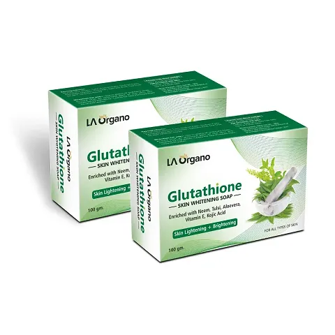 LA Organo Glutathione Neem & Tulsi Skin Lightening & Brightening Soap