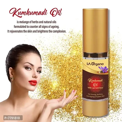 LA Organo Kumkumadi Oil Enriched with Gold Dust, 30ml & Aloe Vera Multipurpose Beauty Gel, 120ml For Daily Skin Care Combo-thumb2