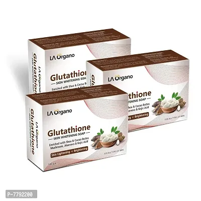 LA Organo Glutathione Shea & Cocoa Butter Soap (100 gm, Pack of 3)