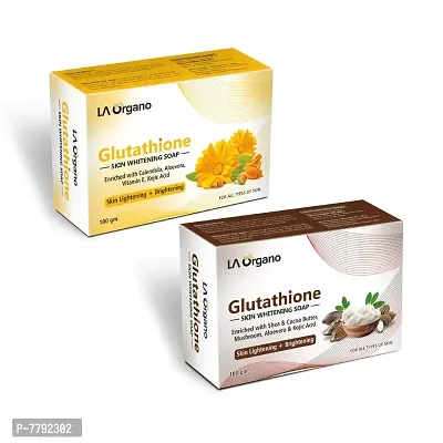 LA Organo Glutathione Calendula & Shea Cocoa Butter Soap For Lightening & Brightening For All Skin Type (Pack of 2)