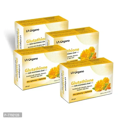 LA Organo Glutathione Calendula Skin Whitening Soap For All Skin Type (100gm) Pack of 4-thumb0