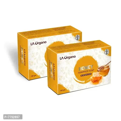 LA Organo Honey Handmade Natural Bath Soap - 100gm-(Pack of 2)-thumb0