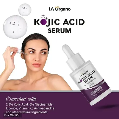 LA Organo Kojic Acid Face Serum, Face Cream  Foaming Face Wash for Skin Brightening  Lightening (Pack of 3) 180g-thumb2