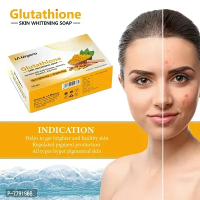 LA Organo Glutathione Haldi Chandan Skin Lightening & Brightening Soap For All Skin Type (100gm) Pack of 5-thumb3