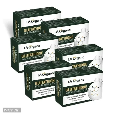 LA Organo Glutathione Skin Whitening Soap For Brightening  Whitening For All Skin Types, 100 g (Pack of 6)