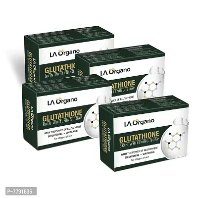 LA Organo Glutathione Skin Whitening Soap For Brightening  Whitening For All Skin Types, 100 g (Pack of 4)