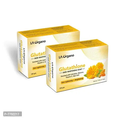 LA Organo Glutathione Calendula Skin Whitening Soap For All Skin Type (100gm) Pack of 2-thumb0